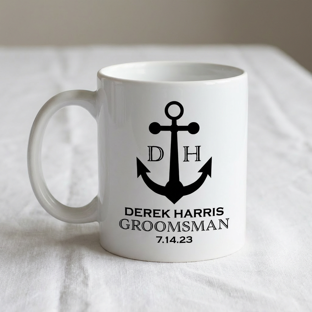 Customized White Mug - Bridesmaids, Groomsmen, Best Man