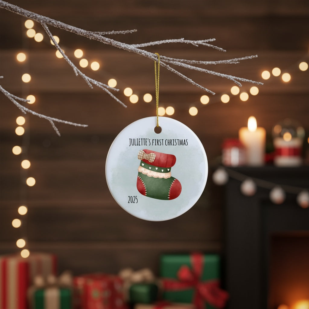 Customized Baby Christmas Stocking Ornament