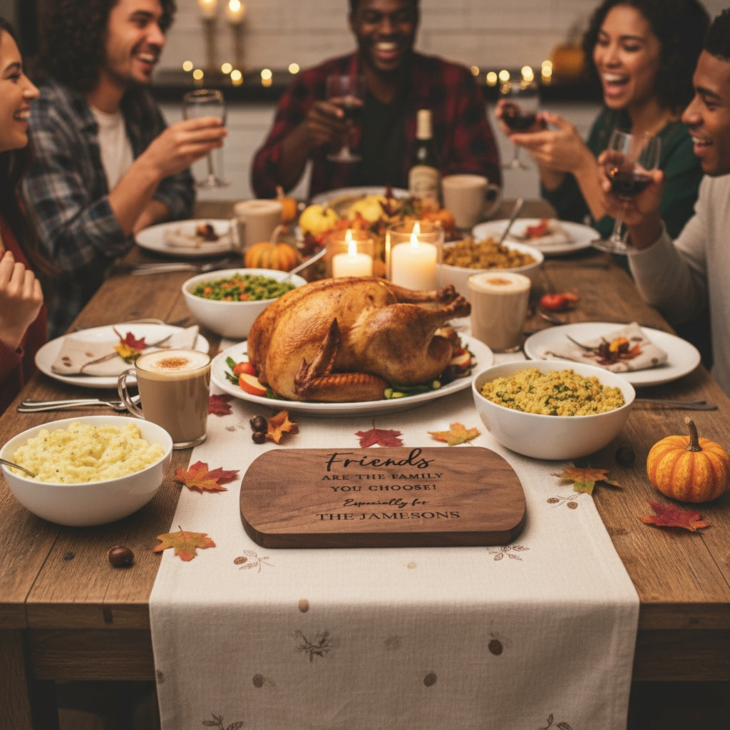 Friendsgiving Custom Thin Oval Cutting Boards
