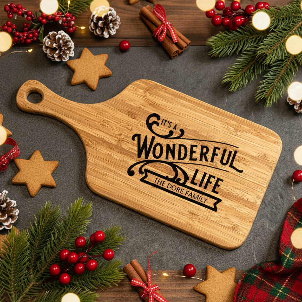 Christmas Collection Custom Bamboo Paddle Cutting Board