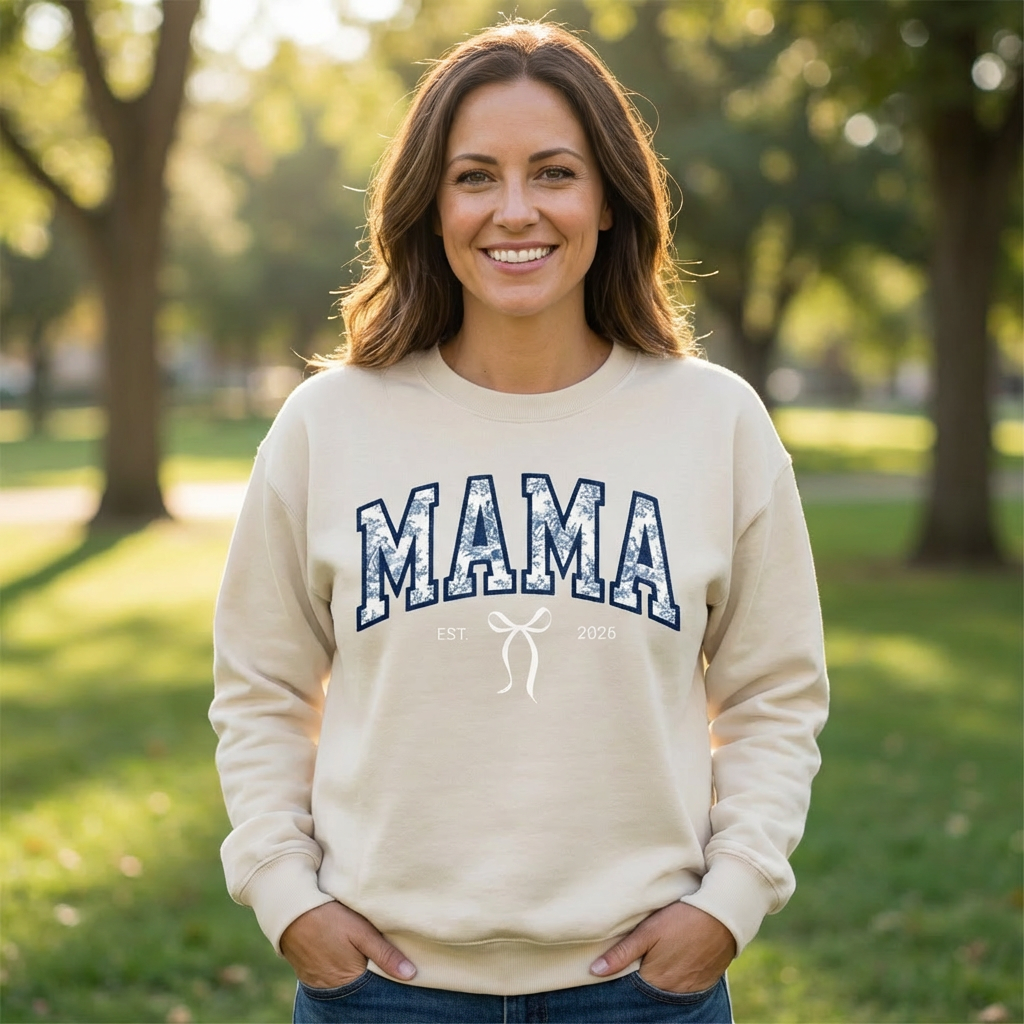 Customized Toile MAMA Crewneck