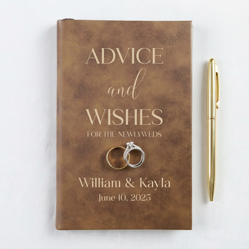 Customizable Advice and Wishes Journal for Wedding Ceremony