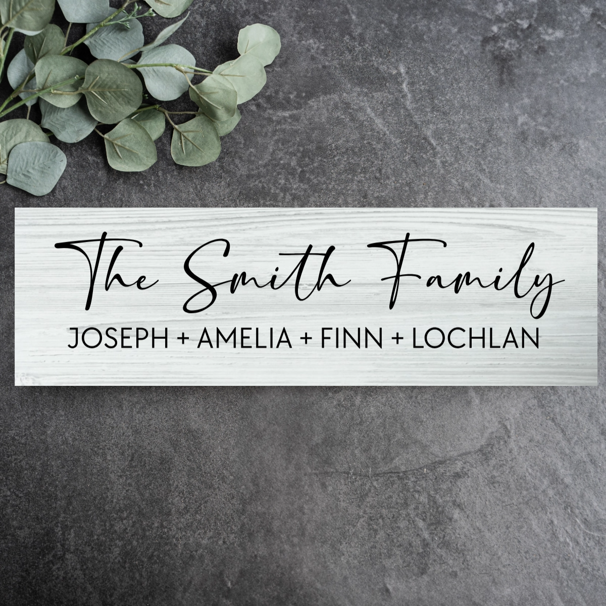 Customized Family Name + First Names Wood Plank Sign
