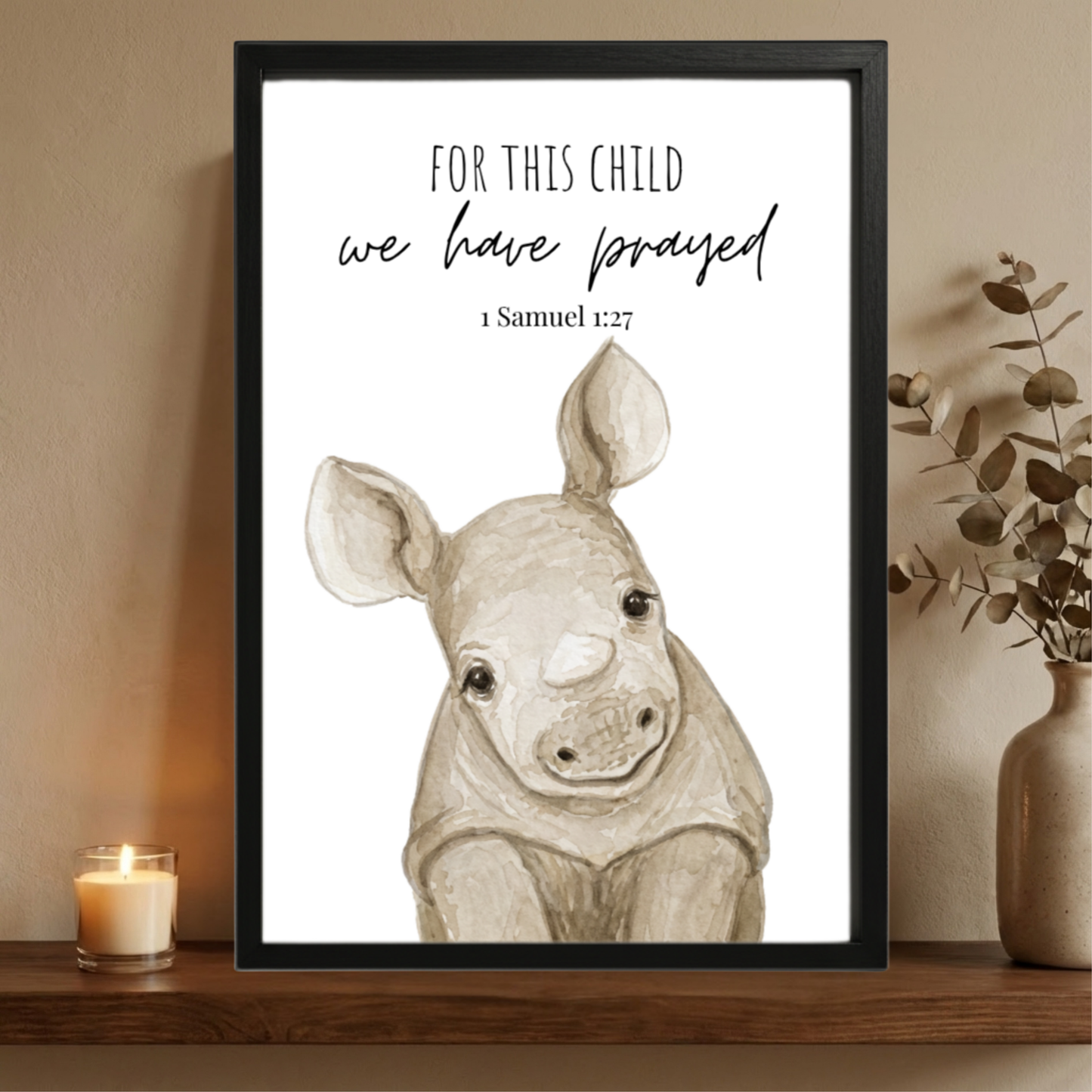 Custom Safari Bible Verse Nursery Kids Framed Signs