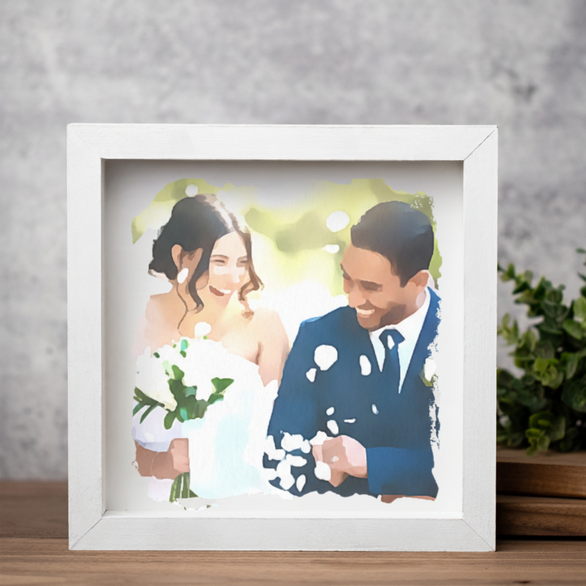 Watercolor Framed Custom Wedding & Engagement Photos