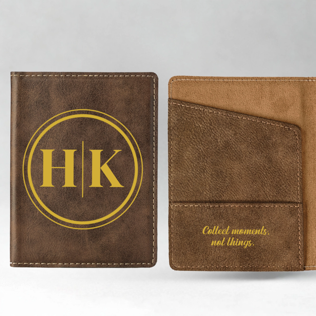 Customized Passport Cover - Black & Rustic Signature Designs