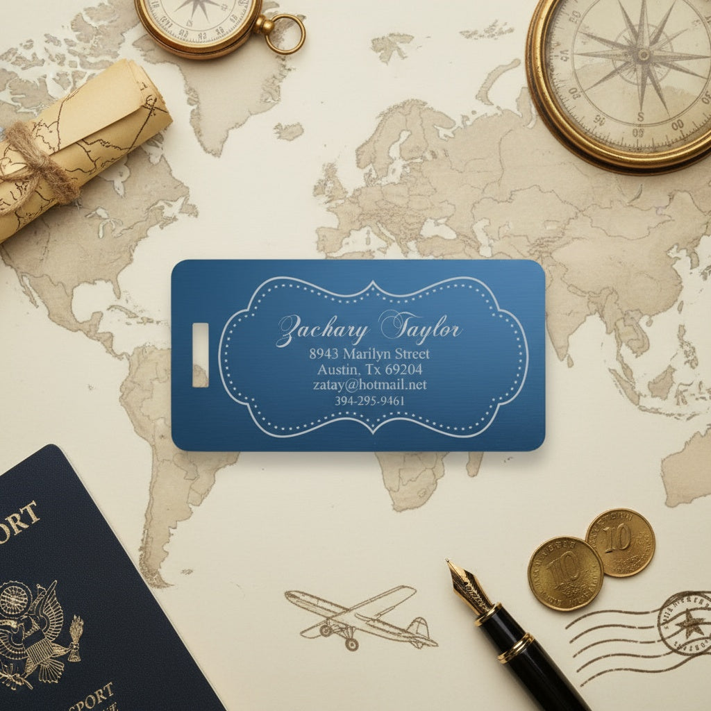 Personalized Aluminum Luggage Tags Horizontal