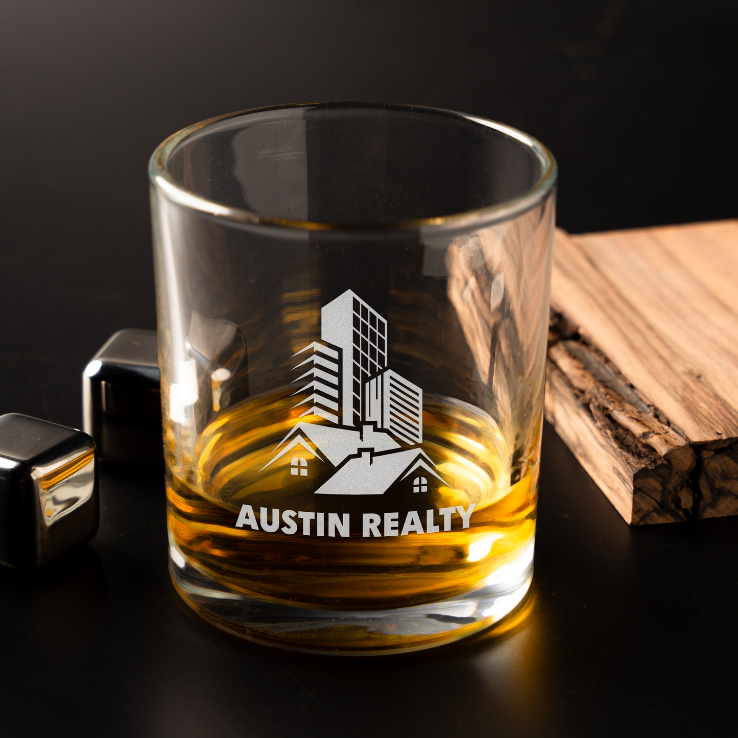 Engraved Whiskey Glass with Custom Logo