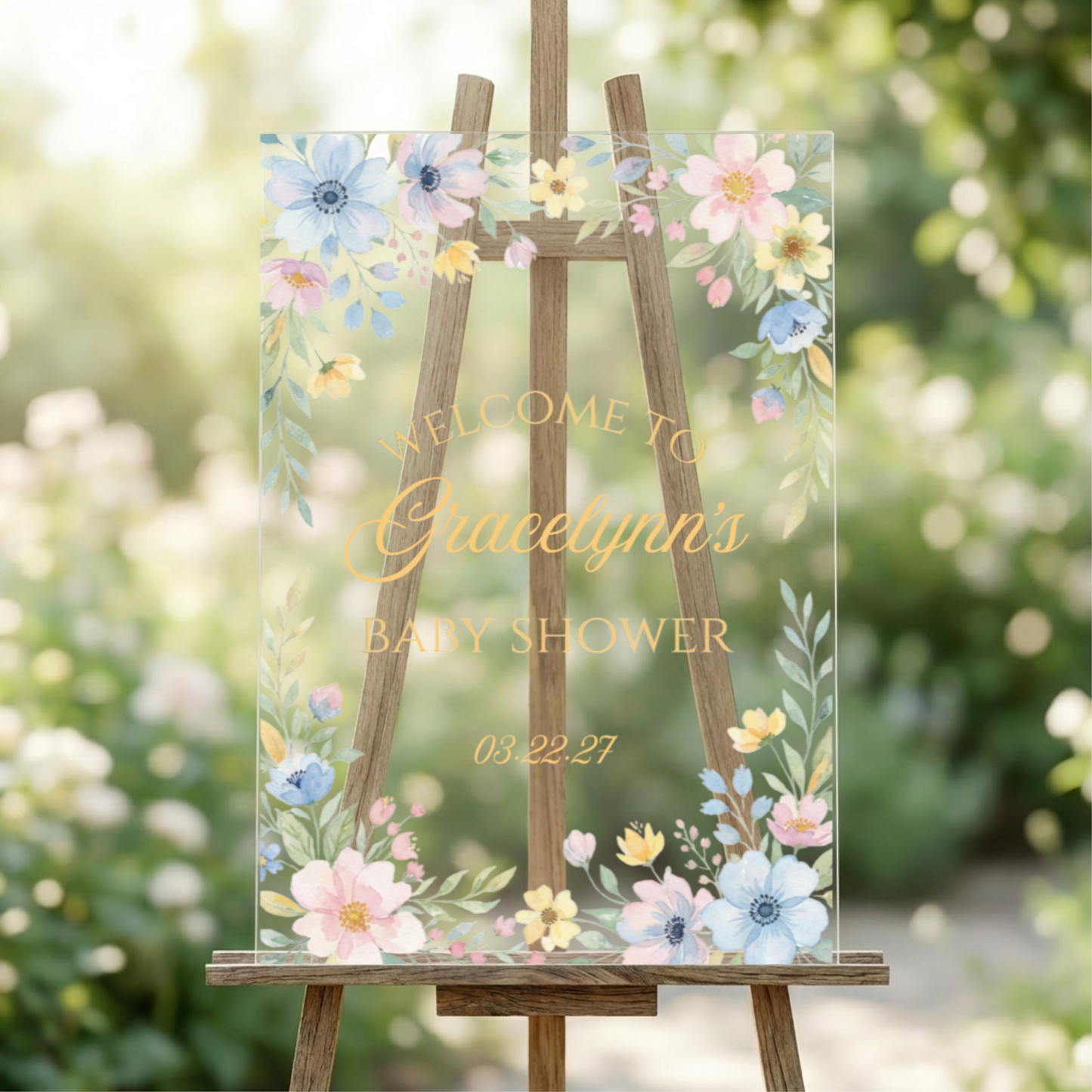 Customized Baby Shower Acrylic Welcome Sign