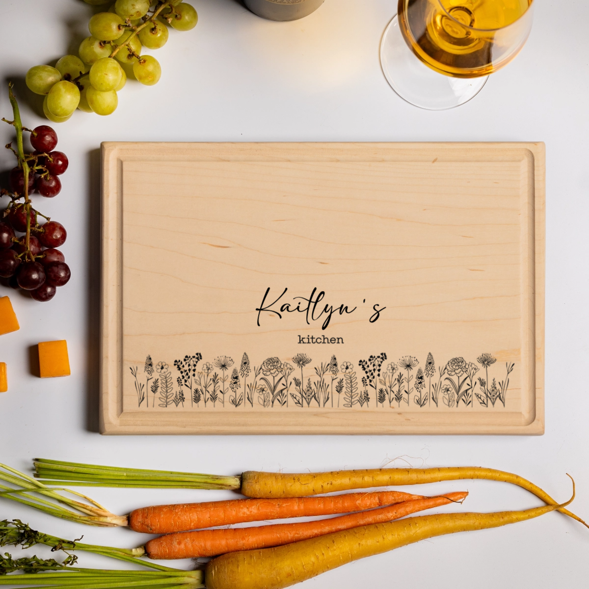 Customized Rectangle Floral Cutting Boards