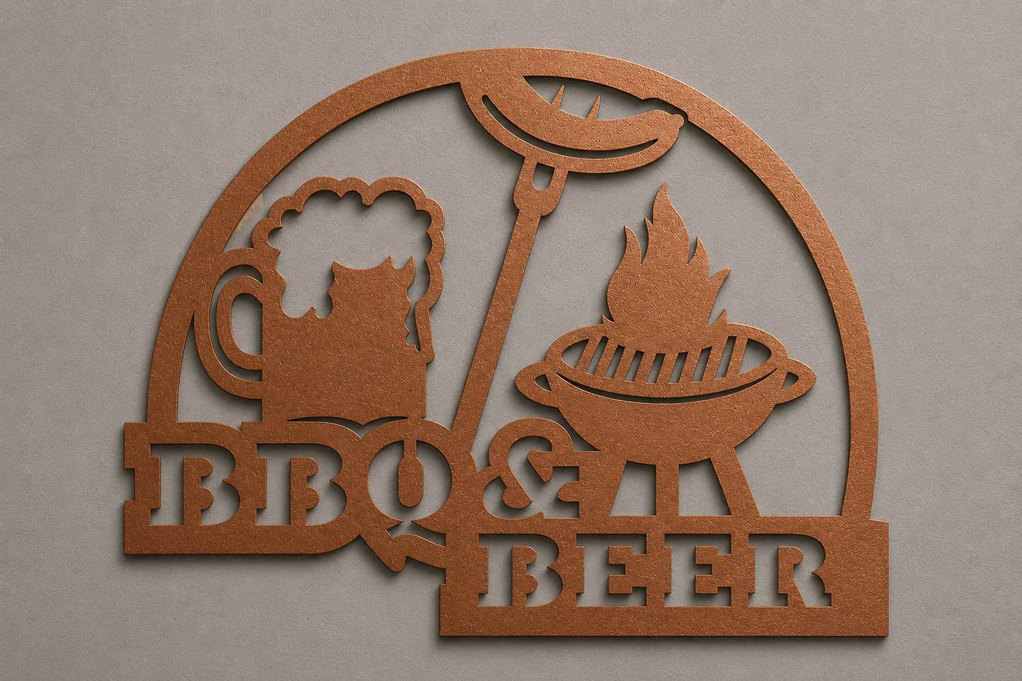 BBQ and Beer Metal Sign