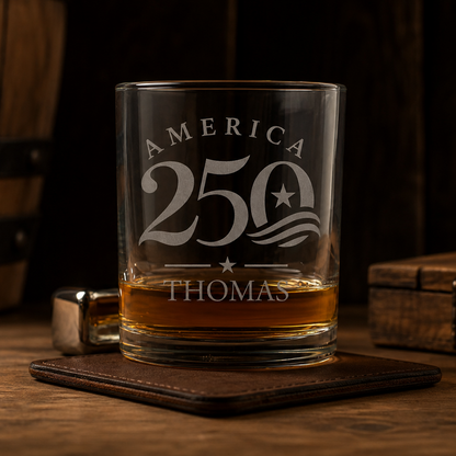 Customized 4th of July Whiskey Glass - 250 Years
