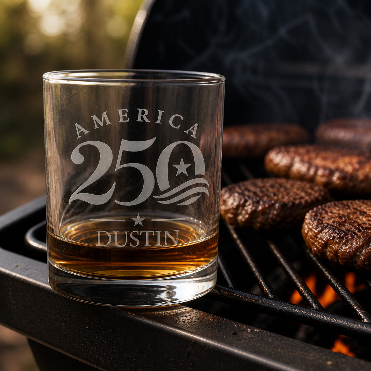 Customized 4th of July Whiskey Glass - 250 Years