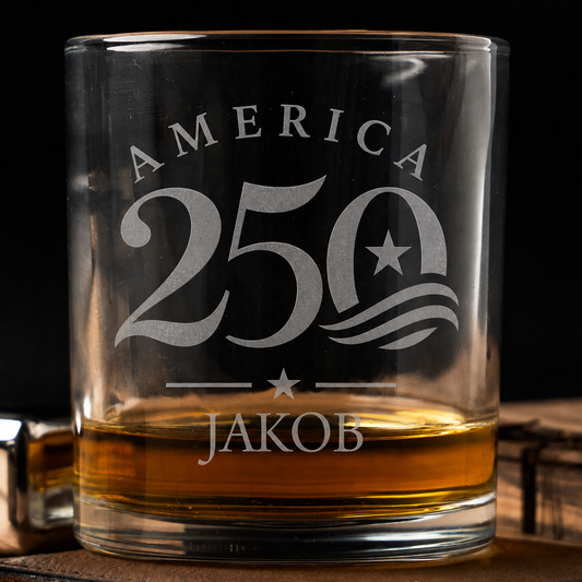 Customized 4th of July Whiskey Glass - 250 Years