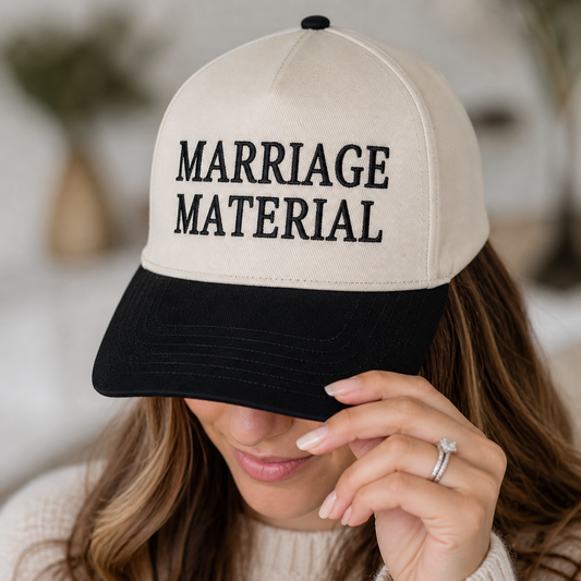 Embroidered "Marriage Material" Trucker Hat