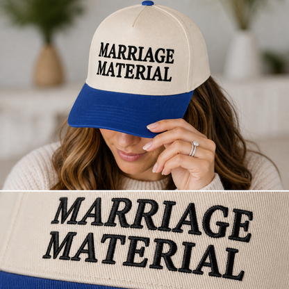 Embroidered "Marriage Material" Trucker Hat