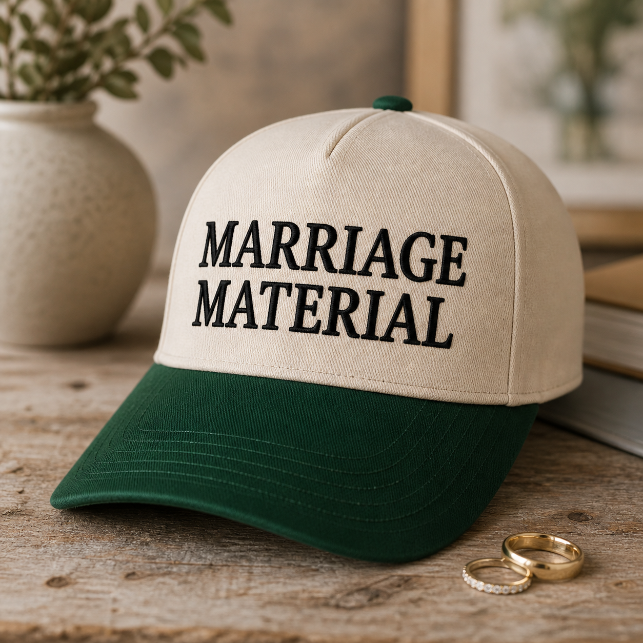 Embroidered "Marriage Material" Trucker Hat