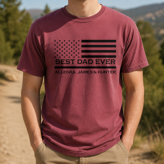 Customized Dad Shirt with American Flag