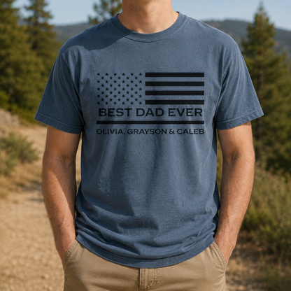 Customized Dad Shirt with American Flag