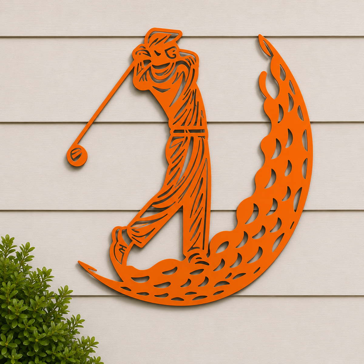 Golfer Silhouette Metal Wall Art