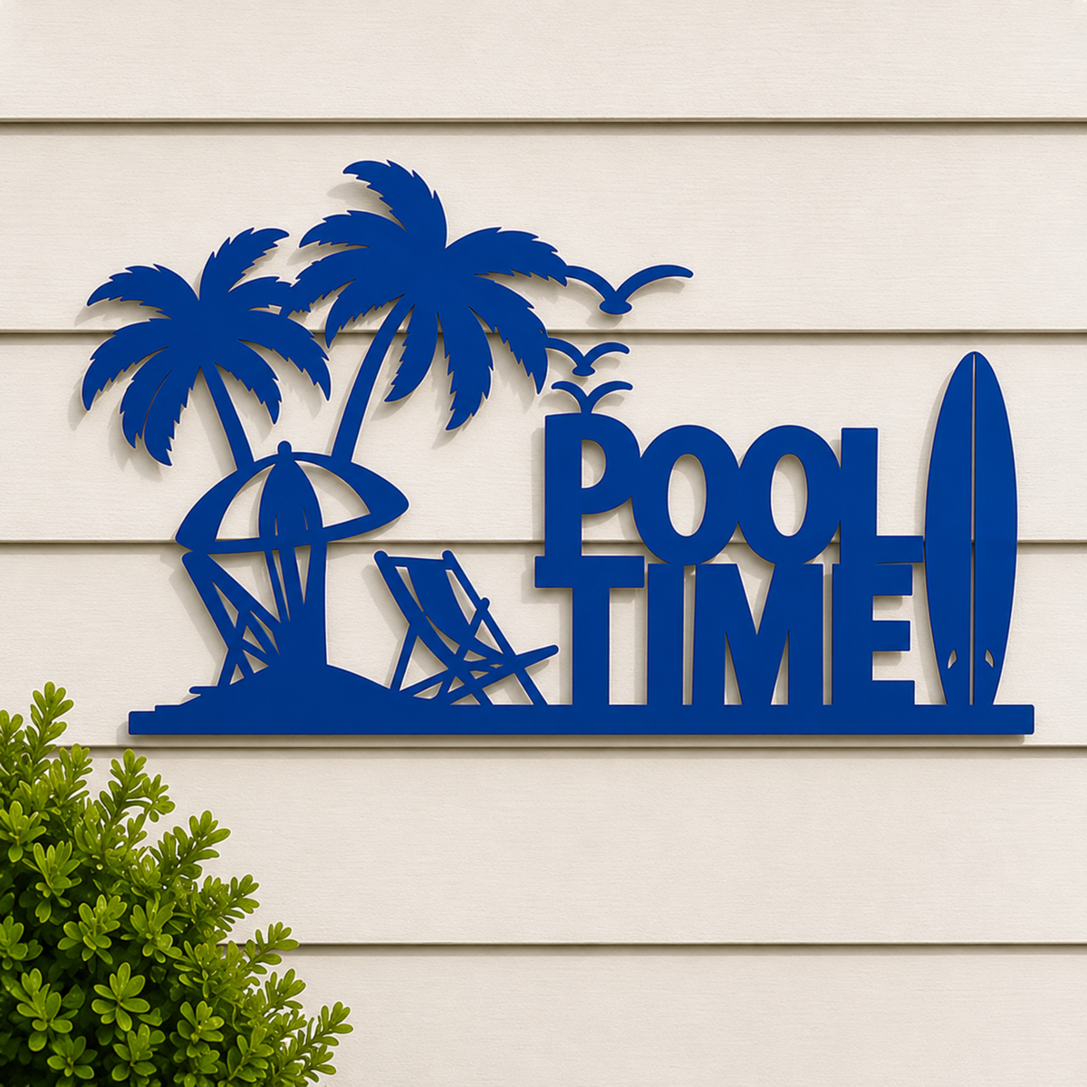 Pool Time Metal Signs