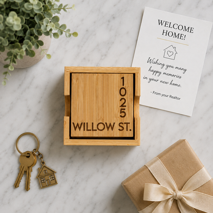 Personalized Address Coaster Set