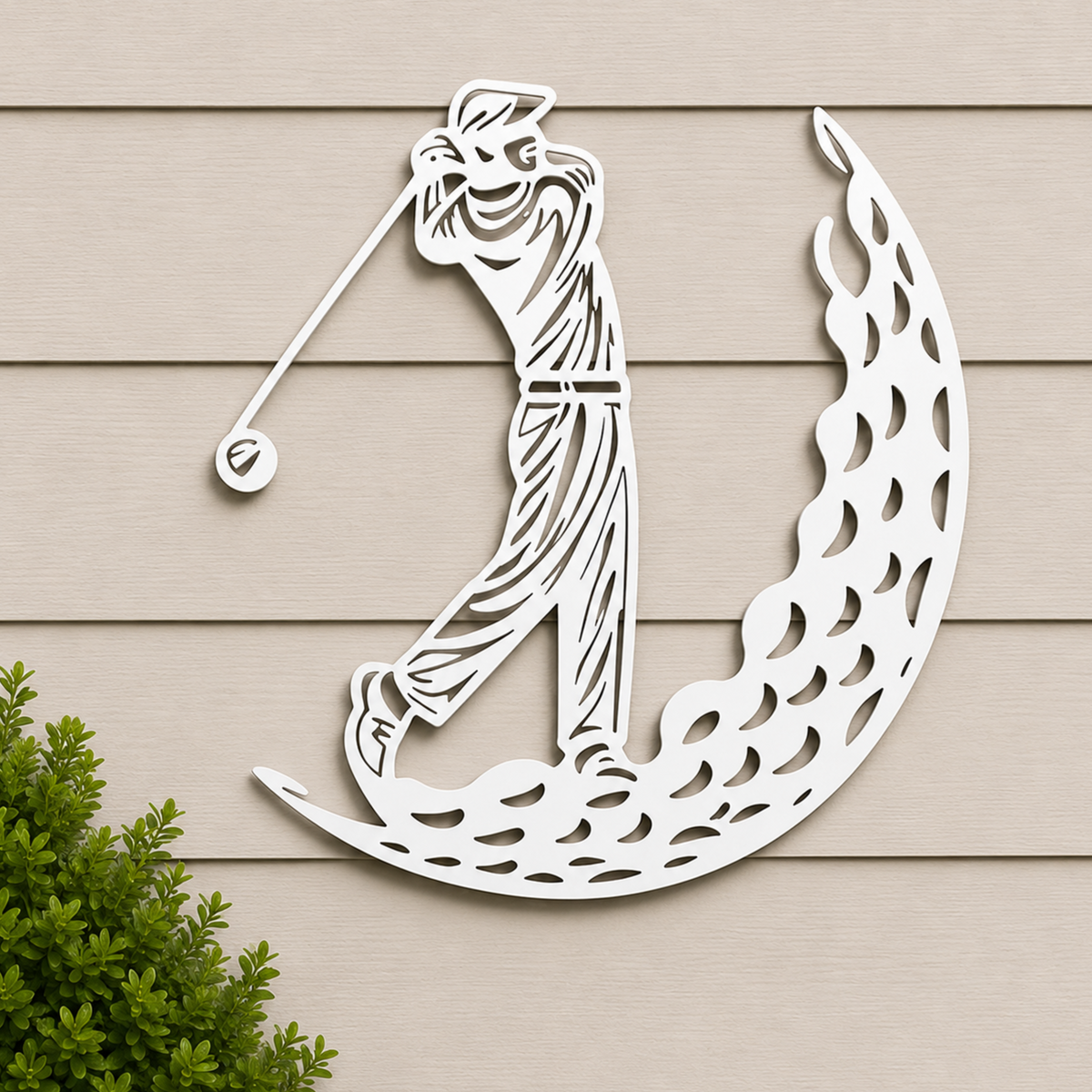 Golfer Silhouette Metal Wall Art