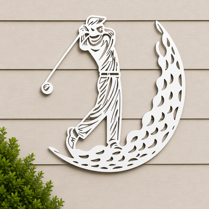 Golfer Silhouette Metal Wall Art
