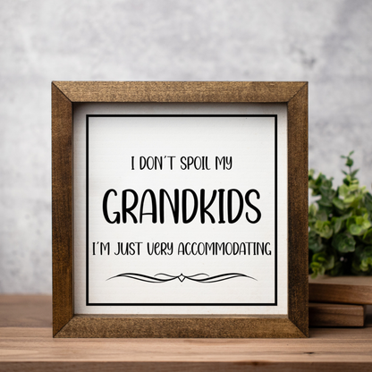 Grandparents Gift Wood Framed Sign