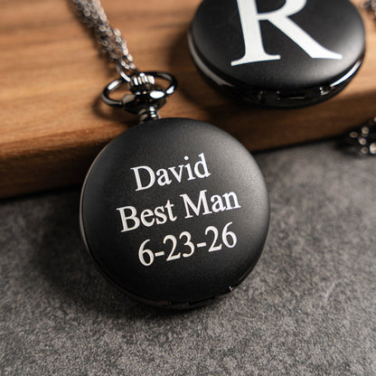 Customized Black Pocket Watch