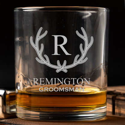 Custom Lowball Whiskey Glass - Groomsmen, Bridesmaids, Best Man