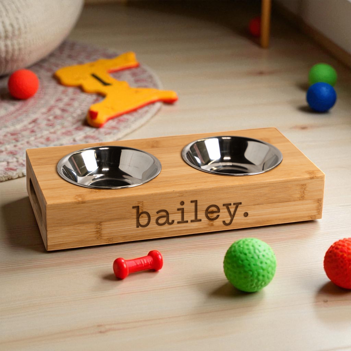 Customized Wood Pet Feeding Stand with Dog Bowls