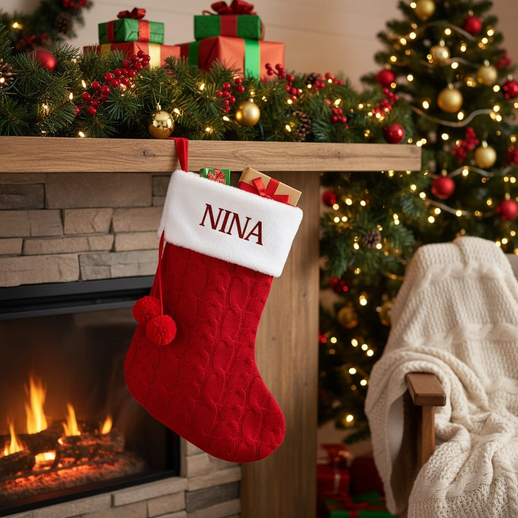 Customized Knit Stockings with Cuff