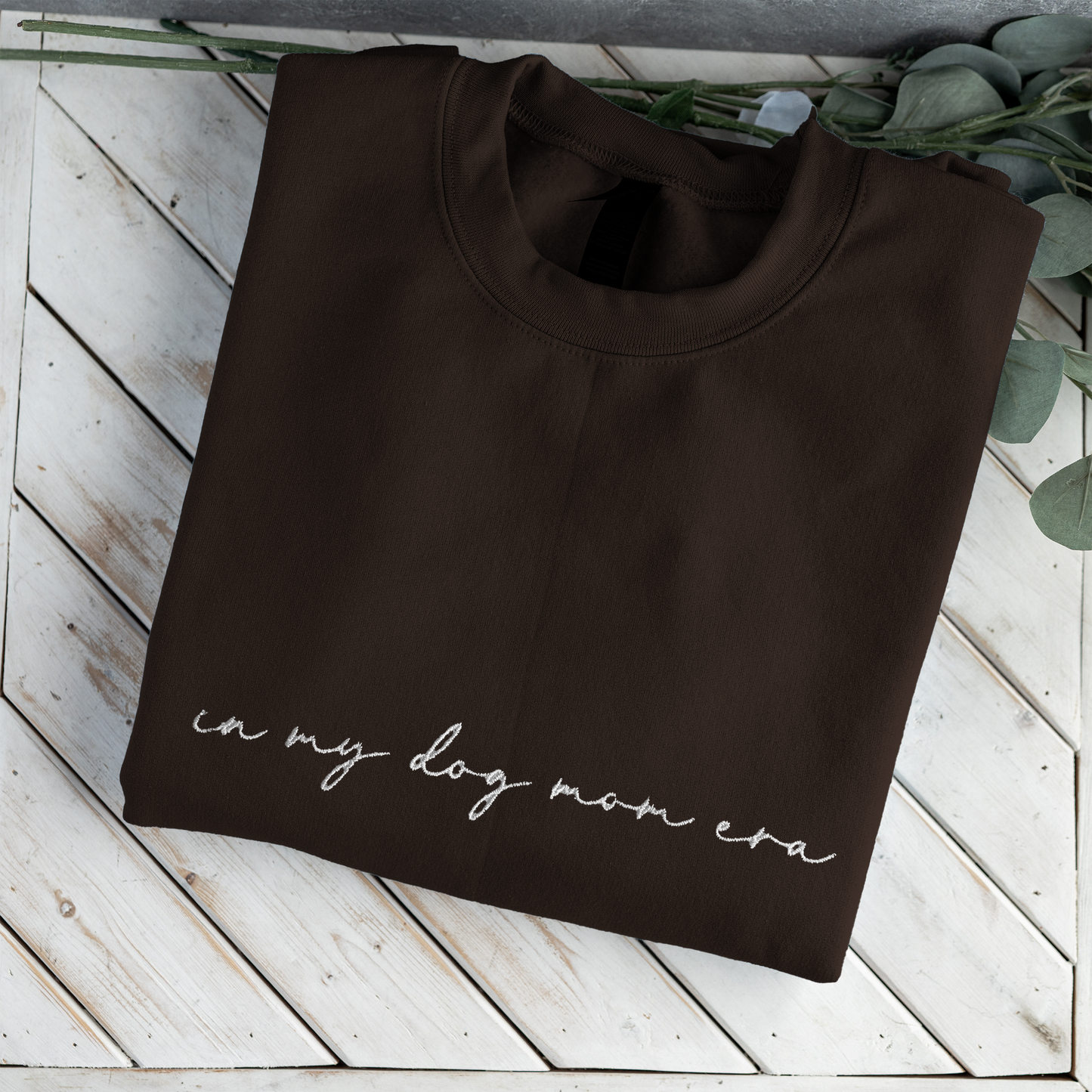 Customized In My Dog Mom Era Crewneck with Names on Sleeve