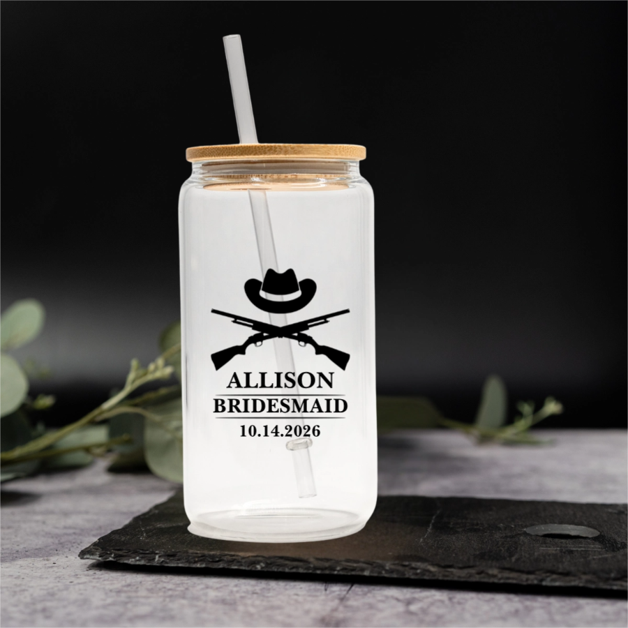 Customized Glass Cans - Groomsmen, Bridesmaids, Best Man