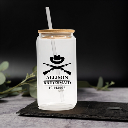 Customized Glass Cans - Groomsmen, Bridesmaids, Best Man