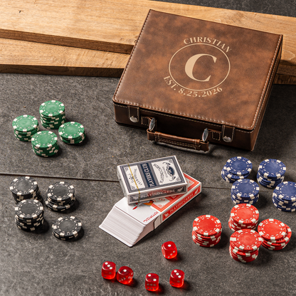 Customized Rustic Poker Set
