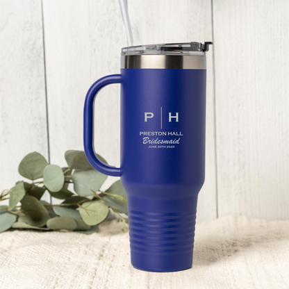 Customized 40oz Wedding Tumbler – Bridesmaids, Groomsmen, Best Man