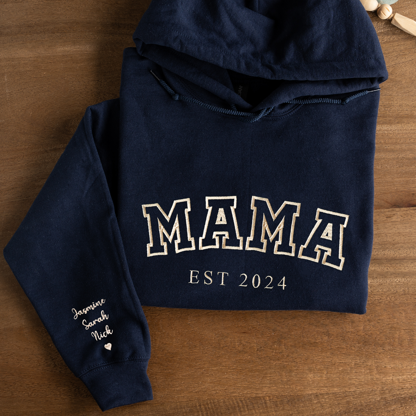 Customized Mama Hoodie with Names on Sleeve