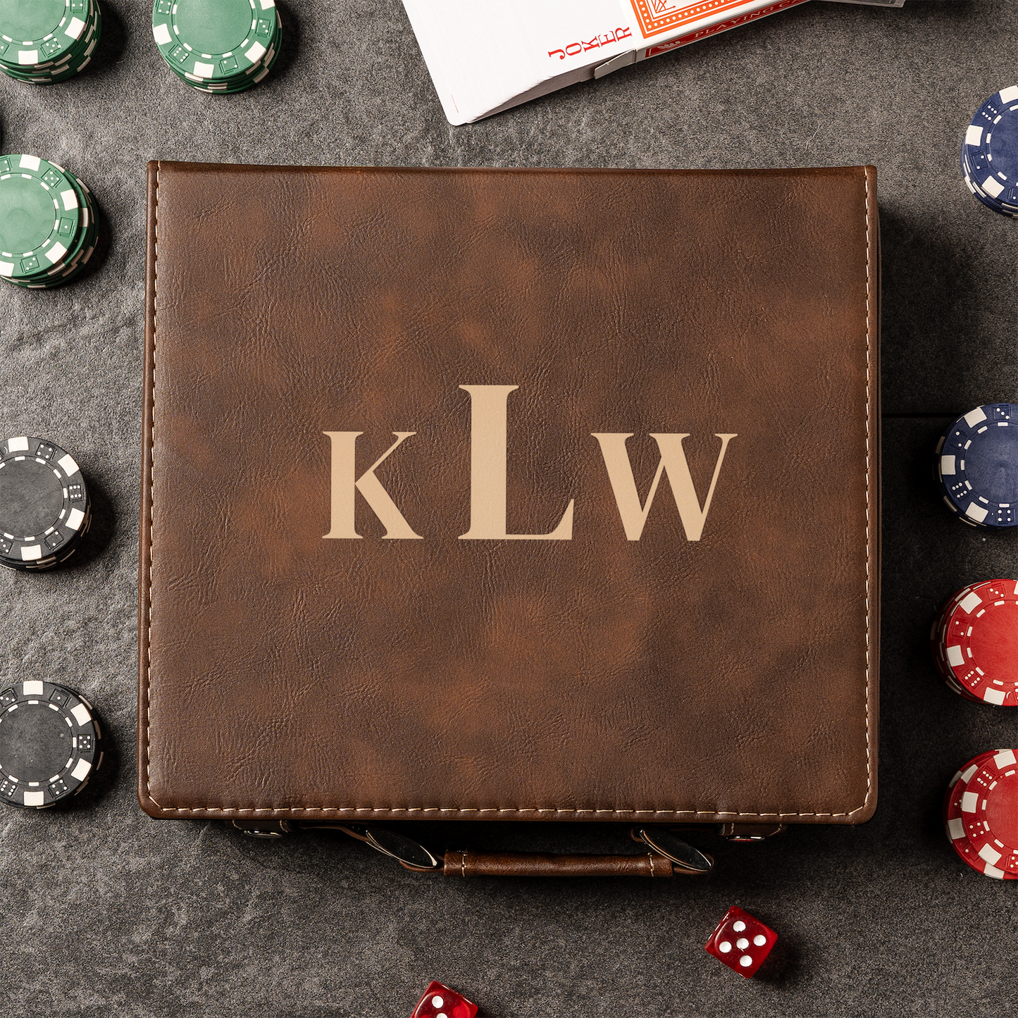 Customized Rustic Poker Set