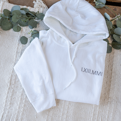 Customized Roman Numeral Hoodie