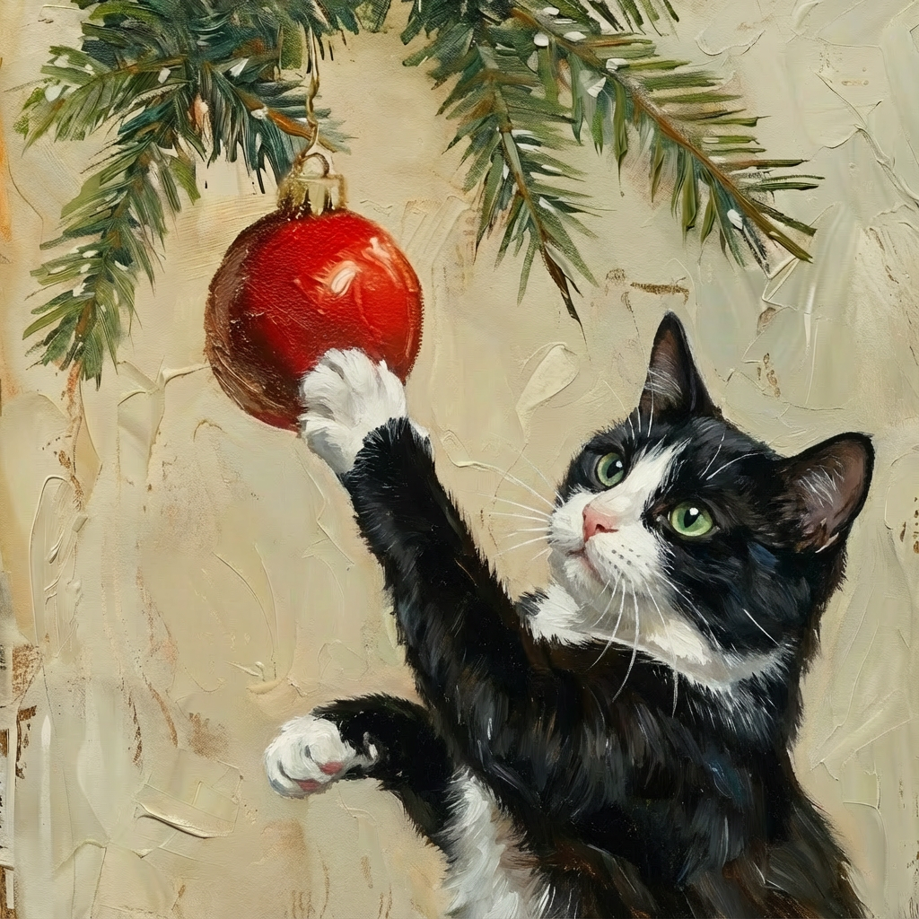Christmas Cat Framed Print