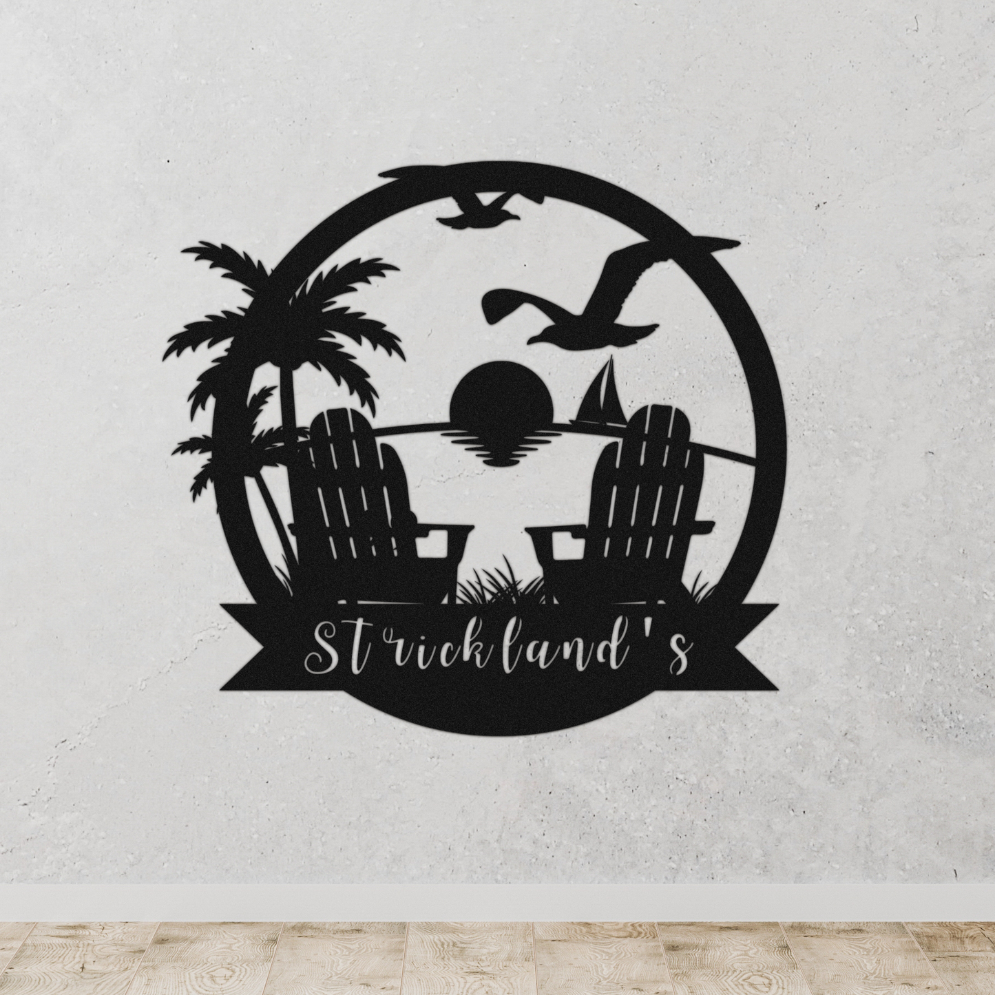 Customized Metal Sign Beach Design