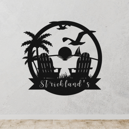 Customized Metal Sign Beach Design