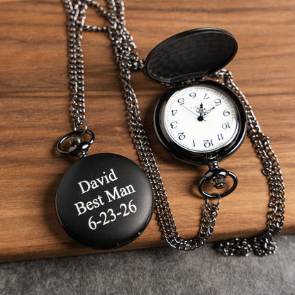 Customized Black Pocket Watch