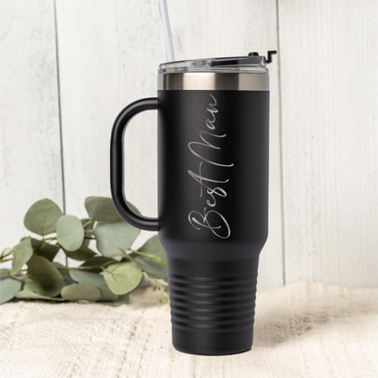 Customized 40oz Tumbler - Vertical Text