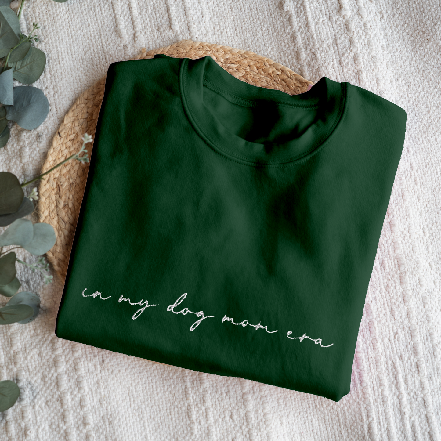 Customized In My Dog Mom Era Crewneck with Names on Sleeve