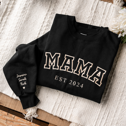 Custom Embroidered Mama/Grandma Family Names Sweatshirt