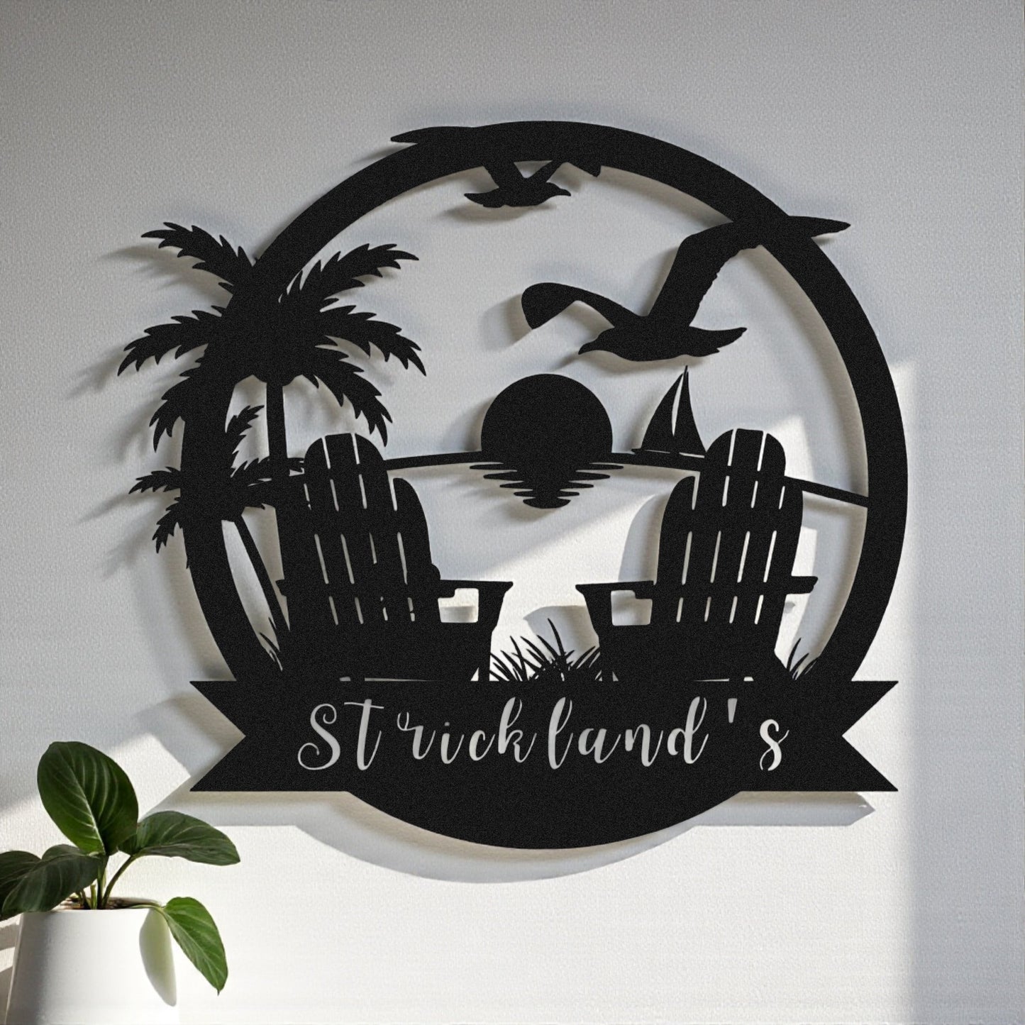 Customized Metal Sign Beach Design
