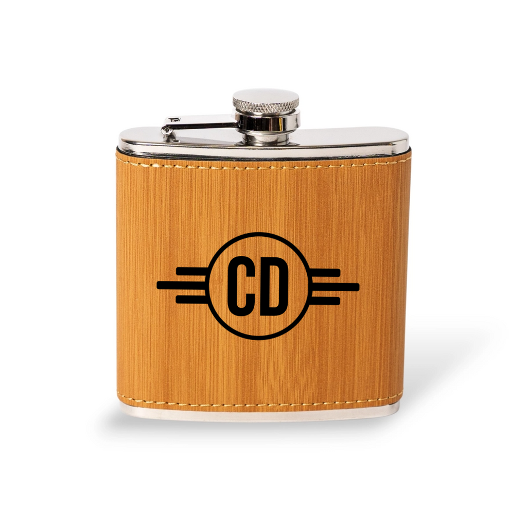 Customized Leather Wrapped Stainless Steel Flasks